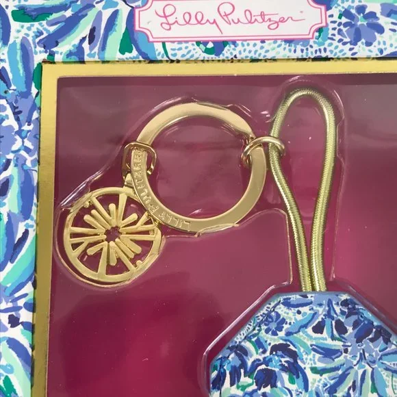 Lilly Pulitzer Charging Tag Keychain Micro USB-USB 2.0 Blue High Manetenance - Picture 3 of 6